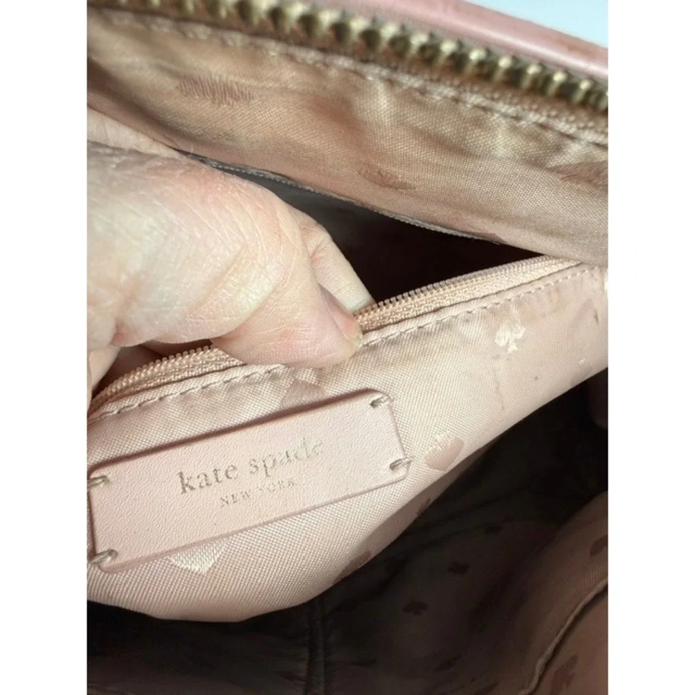 Kate Spade Pink Saffiano Leather Butterfly Floral Satchel Crossbody Bag